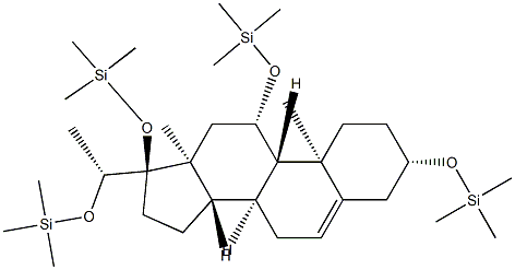 [[(20R)-Pregn-5-ene-3β,11β,17,20-tetryl]tetra(oxy)]tetrakis(trimethylsilane) Structure