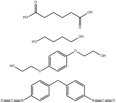 Hexanedioic acid, polymer with 1,4-butanediol, 1,1-methylenebis4-isocyanatobenzene and 2,2-1,4-phenylenebis(oxy)bisethanol Structure