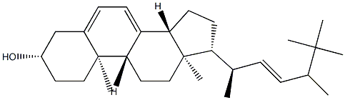 (22E,24ξ)-25-Methylergosta-5,7,22-trien-3β-ol 结构式