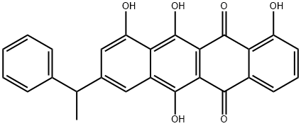 1,6,10,11-Tetrahydroxy-8-(α-methylbenzyl)-5,12-naphthacenedione 结构式