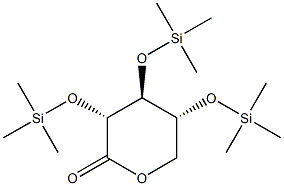 2-O,3-O,4-O-Tris(trimethylsilyl)-D-xylonic acid δ-lactone Struktur