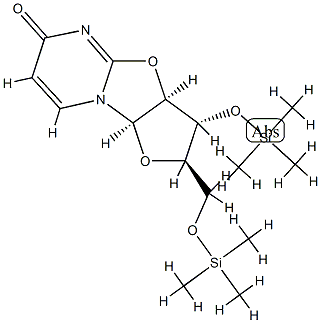 (2R)-2,3,3aβ,9aβ-Tetrahydro-3β-[(trimethylsilyl)oxy]-2α-[[(trimethylsilyl)oxy]methyl]-6H-furo[2',3':4,5]oxazolo[3,2-a]pyrimidin-6-one Structure