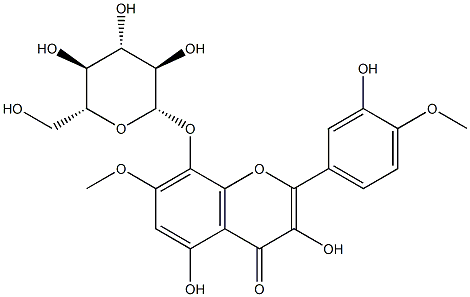 8-[(β-D-Glucopyranosyl)oxy]-3,3',5-trihydroxy-4',7-dimethoxyflavone Structure