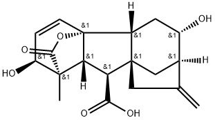 2β,4aα,6α-Trihydroxy-1β-methyl-8-methylenegibb-3-ene-1α,10β-dicarboxylic acid 1,4a-lactone 结构式