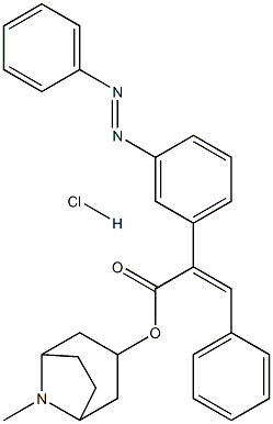 Benzeneacetic acid, 3-(phenylazo)-alpha-(phenylmethylene)-, 8-methyl-8 -azabicyclo(3.2.l)oct-3-yl ester, monohydrochloride, endo- Structure