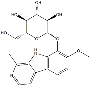 [7-Methoxy-1-methyl-9H-pyrido[3,4-b]indol-8-yl]β-D-glucopyranoside Structure