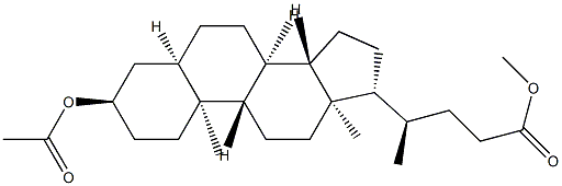 3α-アセトキシ-5β-コラン-24-酸メチル 化学構造式