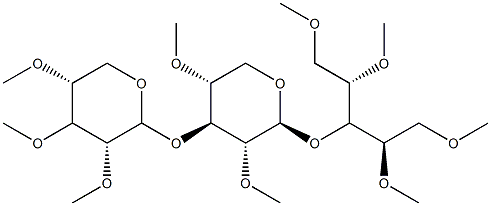 3-O-[3-O-(2-O,3-O,4-O-Trimethyl-β-D-xylopyranosyl)-2-O,4-O-dimethyl-β-D-xylopyranosyl]-1-O,2-O,4-O,5-O-tetramethyl-L-xylitol Structure