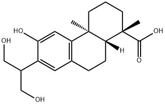 (1S)-1,2,3,4,4a,9,10,10aα-オクタヒドロ-6-ヒドロキシ-7-[2-ヒドロキシ-1-(ヒドロキシメチル)エチル]-1,4aβ-ジメチル-1β-フェナントレンカルボン酸 化学構造式
