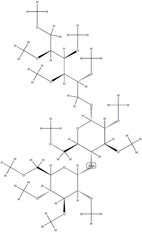 6-O-[4-O-(2-O,3-O,4-O,6-O-Tetramethyl-α-D-glucopyranosyl)-2-O,3-O,6-O-trimethyl-α-D-glucopyranosyl]-1-O,2-O,3-O,4-O,5-O-pentamethyl-D-glucitol Structure