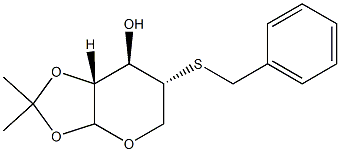 4-S-ベンジル-1-O,2-O-イソプロピリデン-4-チオ-α-D-キシロピラノース 化学構造式
