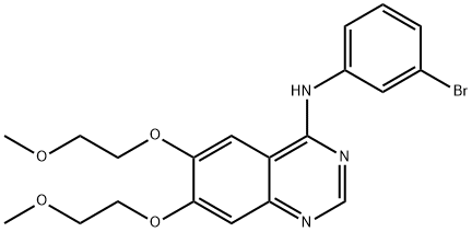 N-(3-ブロモフェニル)-6,7-ビス(2-メトキシエトキシ)-4-キナゾリンアミン 化学構造式