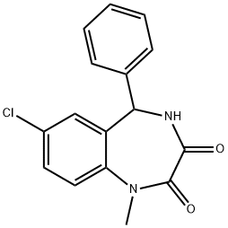 Temazepam Related Compound F (15 mg) (7-chloro-1-methyl-5-phenyl-4,5-dihydro-1H-1,4-benzodiazepine-2,3-dione) Structure