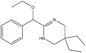 3,4,5,6-Tetrahydro-5,5-diethyl-2-(α-ethoxybenzyl)pyrimidine Structure
