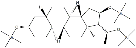 [[(20S)-5α-プレグナン-3β,16α,20-トリイル]トリ(オキシ)]トリス(トリメチルシラン) 化学構造式