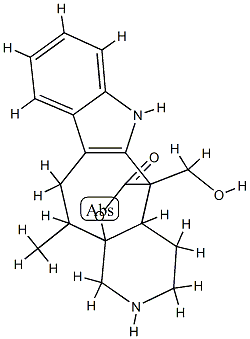2,3,4,4a,5,6,11,12-Octahydro-5-(hydroxymethyl)-12-methyl-1H-12a,5-(epoxymethano)pyrido[3',4':5,6]cyclohept[1,2-b]indol-14-one Structure