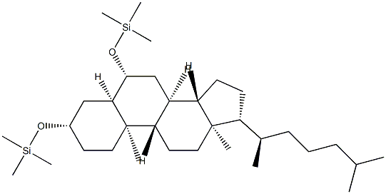 3β,6β-Bis(trimethylsiloxy)-5β-cholestane Struktur