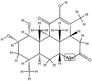 1α,2α,12-トリヒドロキシピクラサ-12-エン-11,16-ジオン 化学構造式