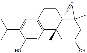 (3S)-1,2,3,4,4a,9,10,10aα-オクタヒドロ-1,1,4aβ-トリメチル-7-イソプロピル-3α,6-フェナントレンジオール 化学構造式