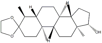 17β-Hydroxy-4α-methyl-5α-androstan-3-one ethylene acetal Structure