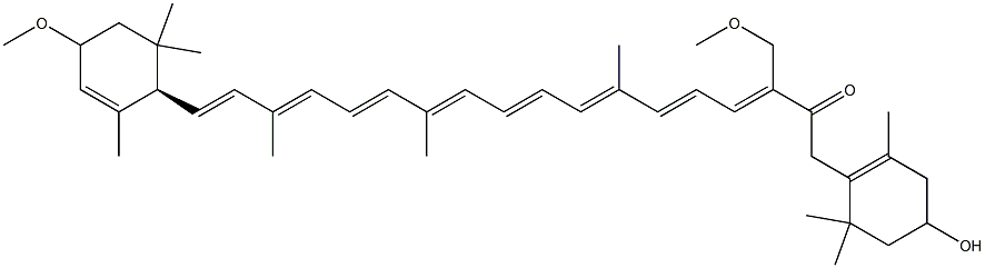 7,8-Dihydro-3-hydroxy-3',19-dimethoxy-8-oxo-β,ε-carotene Struktur