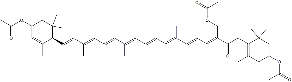3,3',19-Tris(acetyloxy)-7,8-dihydro-β,ε-caroten-8-one Struktur