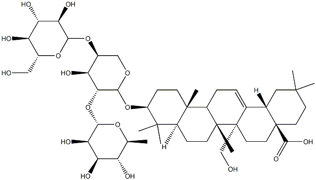 4)]-alpha-L-arabinopyranosyl)oxy]-27-hydroxy-olean-12-en-28-oic acid Structure