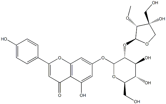柯伊利素-7-O-葡萄糖-2-O-芹糖苷, 33579-63-4, 结构式