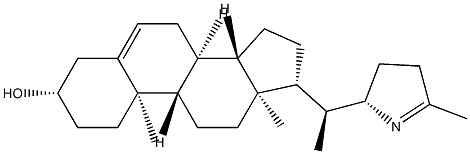 (20S)-20-[(S)-3,4-ジヒドロ-5-メチル-2H-ピロール-2-イル]プレグナ-5-エン-3β-オール 化学構造式