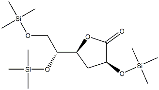 2-O,5-O,6-O-Tris(trimethylsilyl)-3-deoxy-D-arabino-hexonic acid γ-lactone Structure