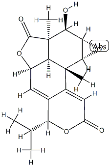 (1aR)-1aβ,2a,4aβ,4bβ,6,8,9b,9cβ-Octahydro-2β-hydroxy-2aβ,9bα-dimethyl-6β-isopropyl-2H,3H-furo[2',3',4':4,5]oxireno[7,8]naphtho[2,1-c]pyran-3,8-dione Structure