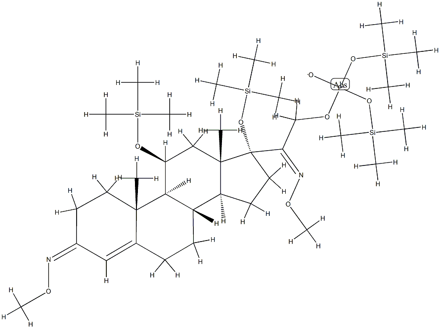 11β,17-ビス(トリメチルシリルオキシ)-3,20-ビス(メトキシイミノ)プレグナ-4-エン-21-オール[りん酸ビス(トリメチルシリル)] 化学構造式