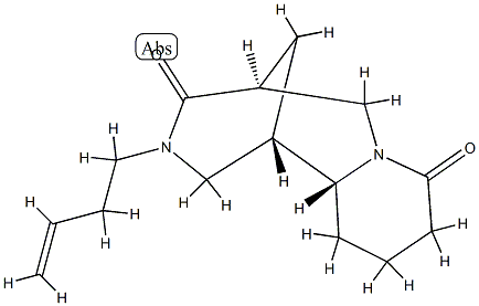 (1S,11aβ)-3-(3-ブテニル)-1β,5β-メタノ-5,6,9,10,11,11a-ヘキサヒドロ-2H-ピリド[1,2-a][1,5]ジアゾシン-4,8(1H,3H)-ジオン 化学構造式