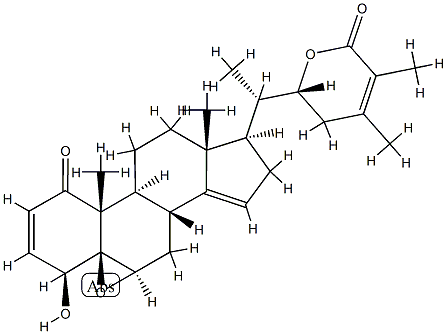 (22R)-1-Oxo-4β,22-dihydroxy-5,6β-epoxy-5β-ergosta-2,14,24-triene-26-oic acid δ-lactone Structure