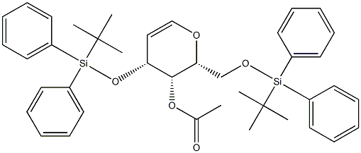 4-O-アセチル-3,6-ジ-O-(TERT-ブチルジフェニルシリル)-D-ガラクタール 化学構造式