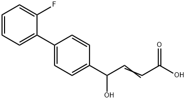 4-(2'-フルオロ[1,1'-ビフェニル]-4-イル)-4-ヒドロキシクロトン酸 化学構造式