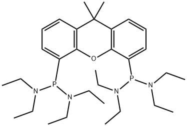 P,P′-(9,9-Dimethyl-9H-xanthene-4,5-diyl)bis[N,N,N′,N′-tetraethyl-phosphonous diamide] 97% Struktur