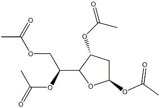 2-デオキシ-α-D-arabino-ヘキソフラノーステトラアセタート 化学構造式