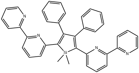 2,5-Bis(2,2'-bipyridin-6-yl)-1,1-dimethyl-3,4-diphenylsilole Structure