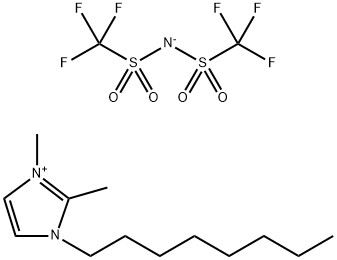 1-辛基-2,3-二甲基咪唑双(三氟甲磺酰基)亚胺盐, 350493-09-3, 结构式