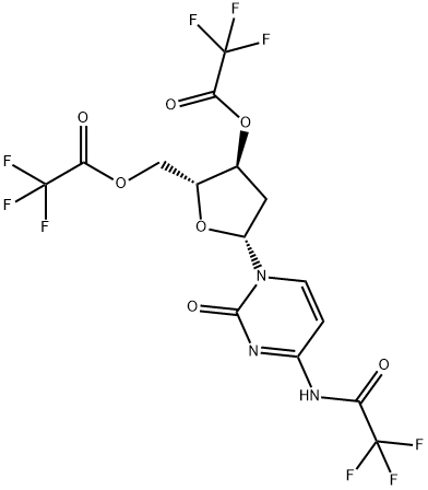 3'-O,5'-O-ビス(トリフルオロアセチル)-2'-デオキシ-N-(トリフルオロアセチル)シチジン 化学構造式