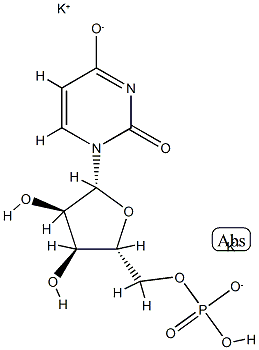ウリジン5'-(りん酸ジカリウム) 化学構造式