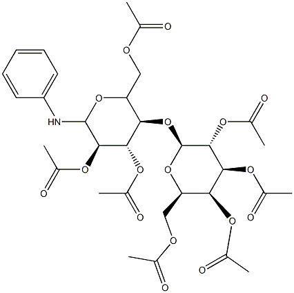 N-Phenyl[4-O-(2-O,3-O,4-O,6-O-tetraacetyl-β-D-galactopyranosyl)-2-O,3-O,6-O-triacetyl-D-glucopyranosyl]amine Structure