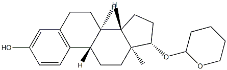 17β-(Tetrahydro-2H-pyran-2-yloxy)estra-1,3,5(10)-trien-3-ol 结构式