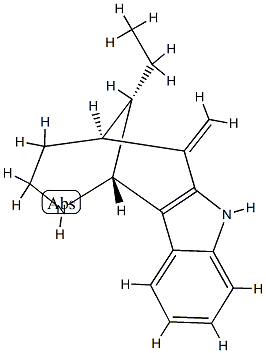 (1R,12S)-12-エチル-2,3,4,5,6,7-ヘキサヒドロ-6-メチレン-1β,5β-メタノ-1H-アゾシノ[4,3-b]インドール 化学構造式