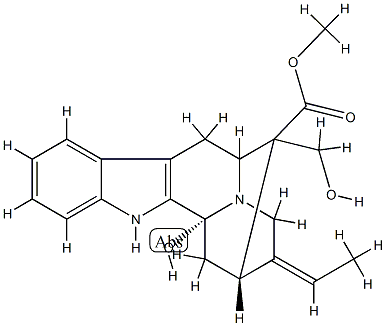 (5S,16S,19E)-3,17-ジヒドロキシ-5,16-シクロ-19,20-ジデヒドロコリナン-16-カルボン酸メチル 化学構造式