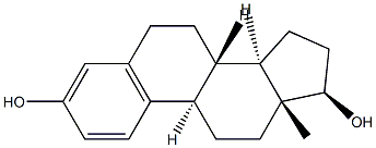 (8α,9β,13α,14β)-エストラ-1,3,5(10)-トリエン-3,17α-ジオール 化学構造式
