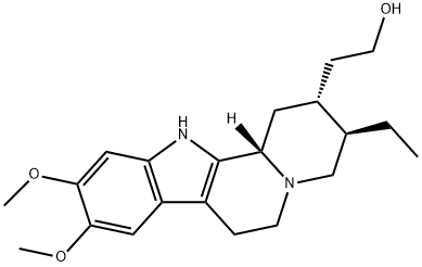 (2R)-9,10-ジメトキシ-3β-エチル-1,2,3,4,6,7,12,12bβ-オクタヒドロインドロ[2,3-a]キノリジン-2α-エタノール 化学構造式