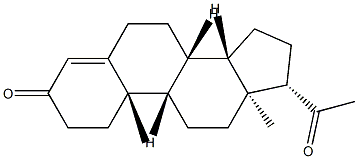(8α,10α)-プレグナ-4-エン-3,20-ジオン 化学構造式