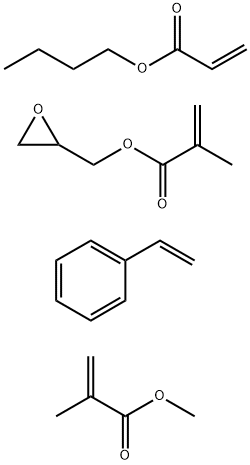 2-Propenoic acid, 2-methyl-, methyl ester, polymer with butyl 2-propenoate, ethenylbenzene and oxiranylmethyl 2-methyl-2-propenoate Struktur